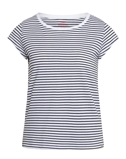 Mads Nørgaard - Organic Favorite Stripe Teasy T-shirt - White/Black